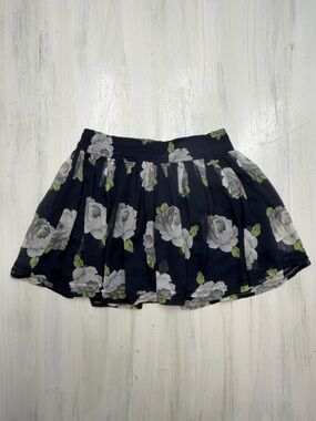 Abercrombie & Fitch Navy Floral Skater Mini Skirt Sz M